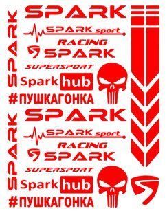 Авто мото наклейки Spark kit Різні кольори (набір наклейок Spark) ST0125/2 фото