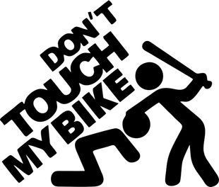 Авто мото наклейки Don`t touch my bike Різні кольори 15x12.7 ST0132/2 фото