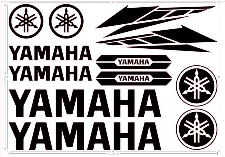 Набор наклейок Yamaha 30 x 21 см ST0207/9 фото