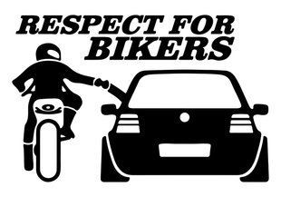 Авто мото наклейка Respect For Bikers 20см Різні кольори ST0044/2 фото