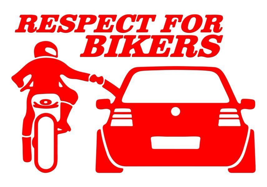 Авто мото наклейка Respect For Bikers 20см Різні кольори ST0044/2 фото