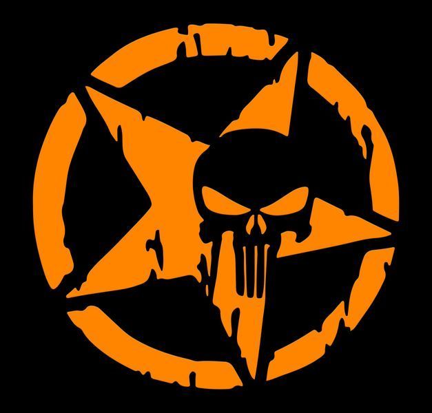 Авто мото наклейка Skull Star 2 Різні кольори Світловідбиваюча або голограма ST0056/2 фото